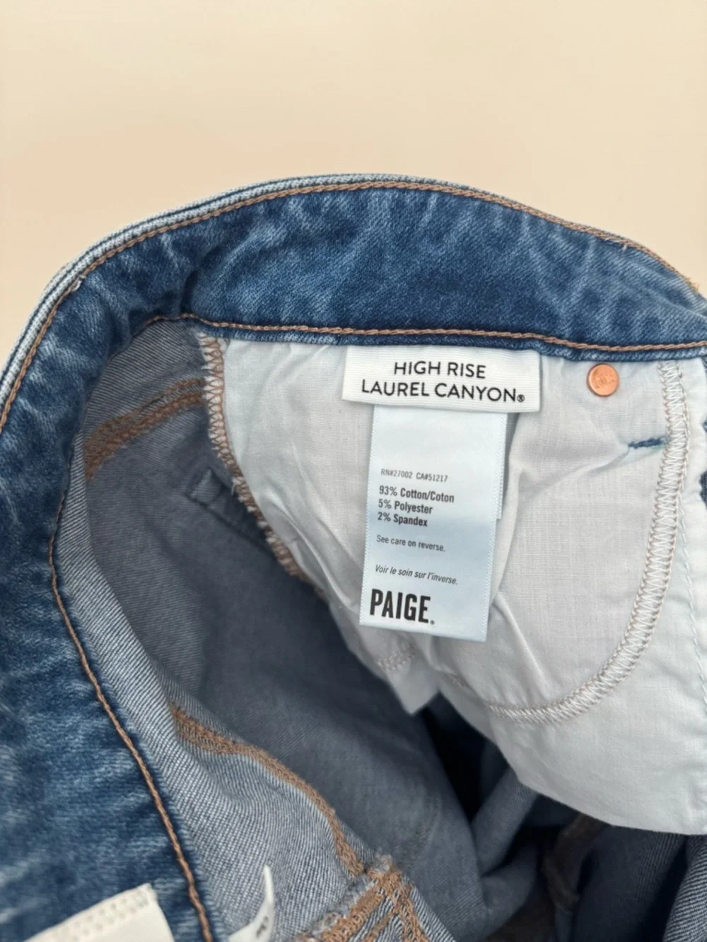 PAIGE High Rise Laurel Canyon Raw Hem Bootcut Jeans Size 30 Marienne NWT - Picture 9 of 10